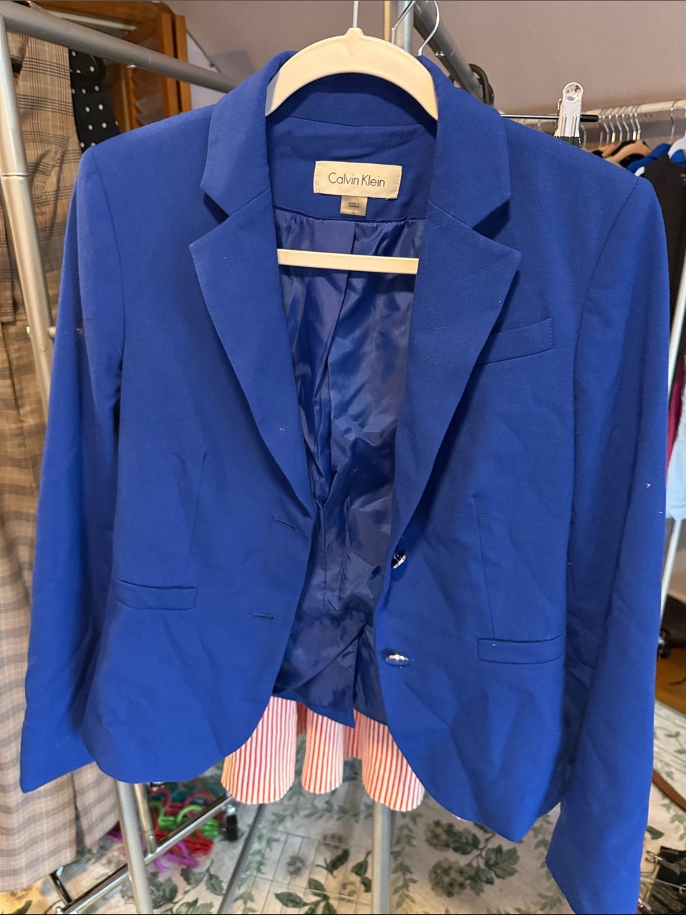 Calvin Klein Women's Cobalt Blue Tailored Blazer